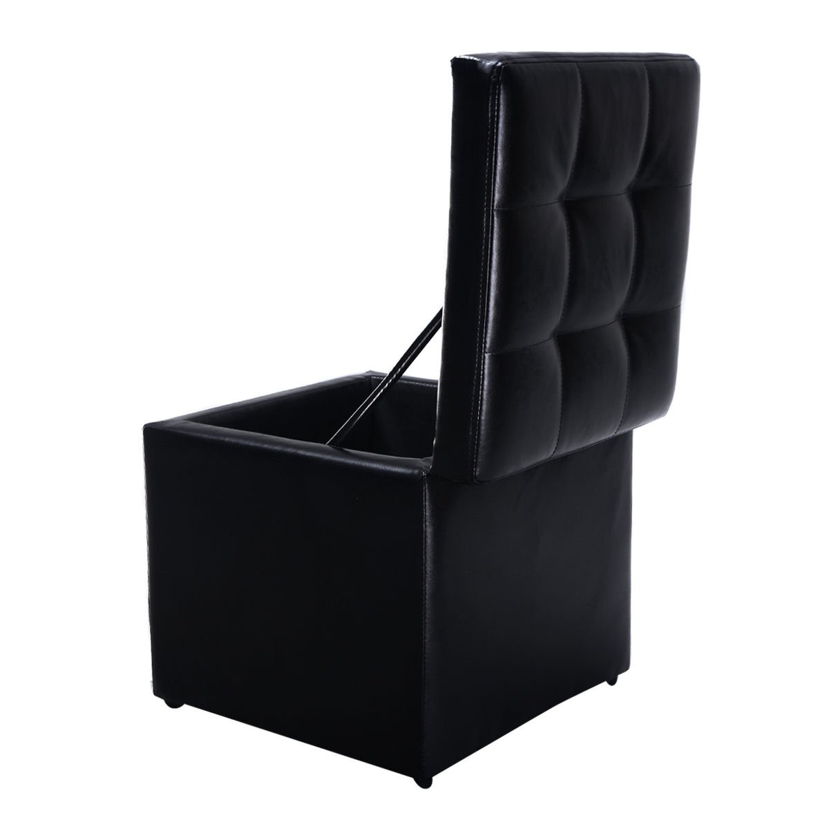 Foldable Cube Ottoman Pouffe Storage Seat, Black Ottomans   at Gallery Canada