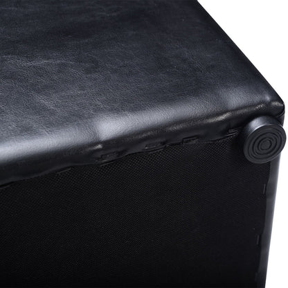 Foldable Cube Ottoman Pouffe Storage Seat, Black Ottomans   at Gallery Canada