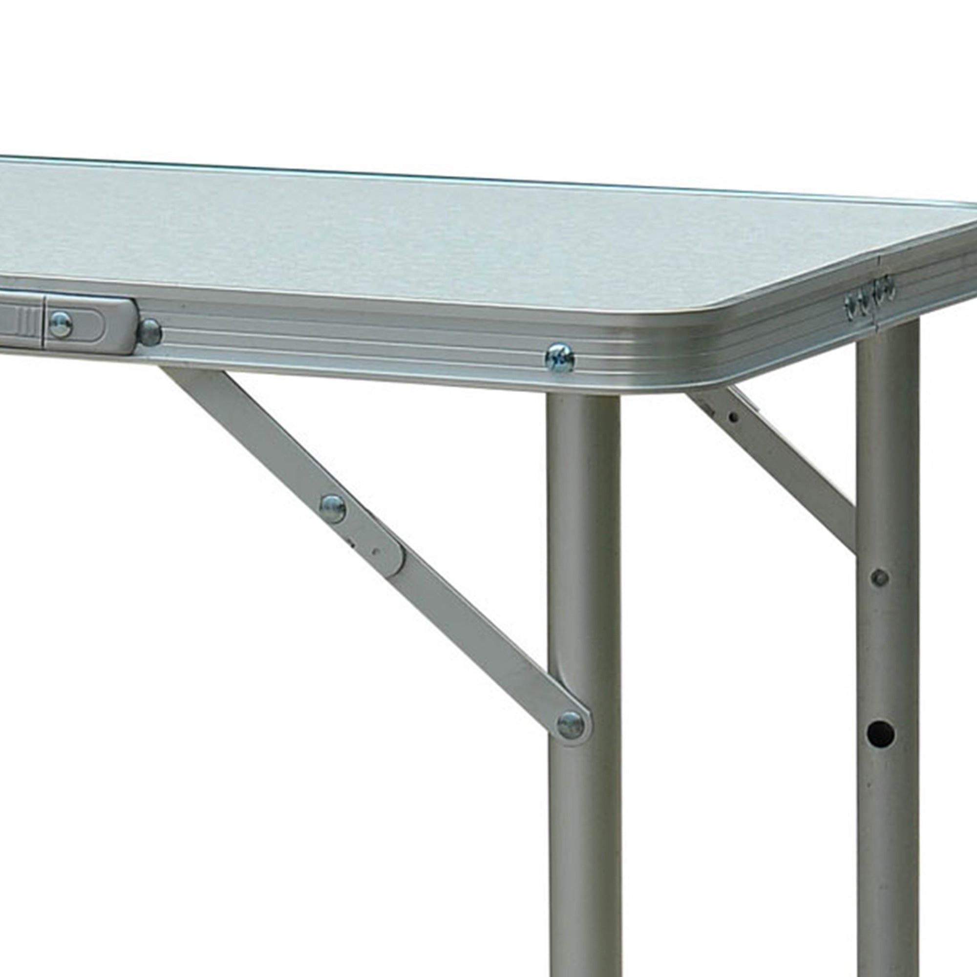 Folding Adjustable Patio Picnic Table Portable Camping Dining Lunch Table Aluminum Frame Silver Picnic Tables & Camping Chairs at Gallery Canada