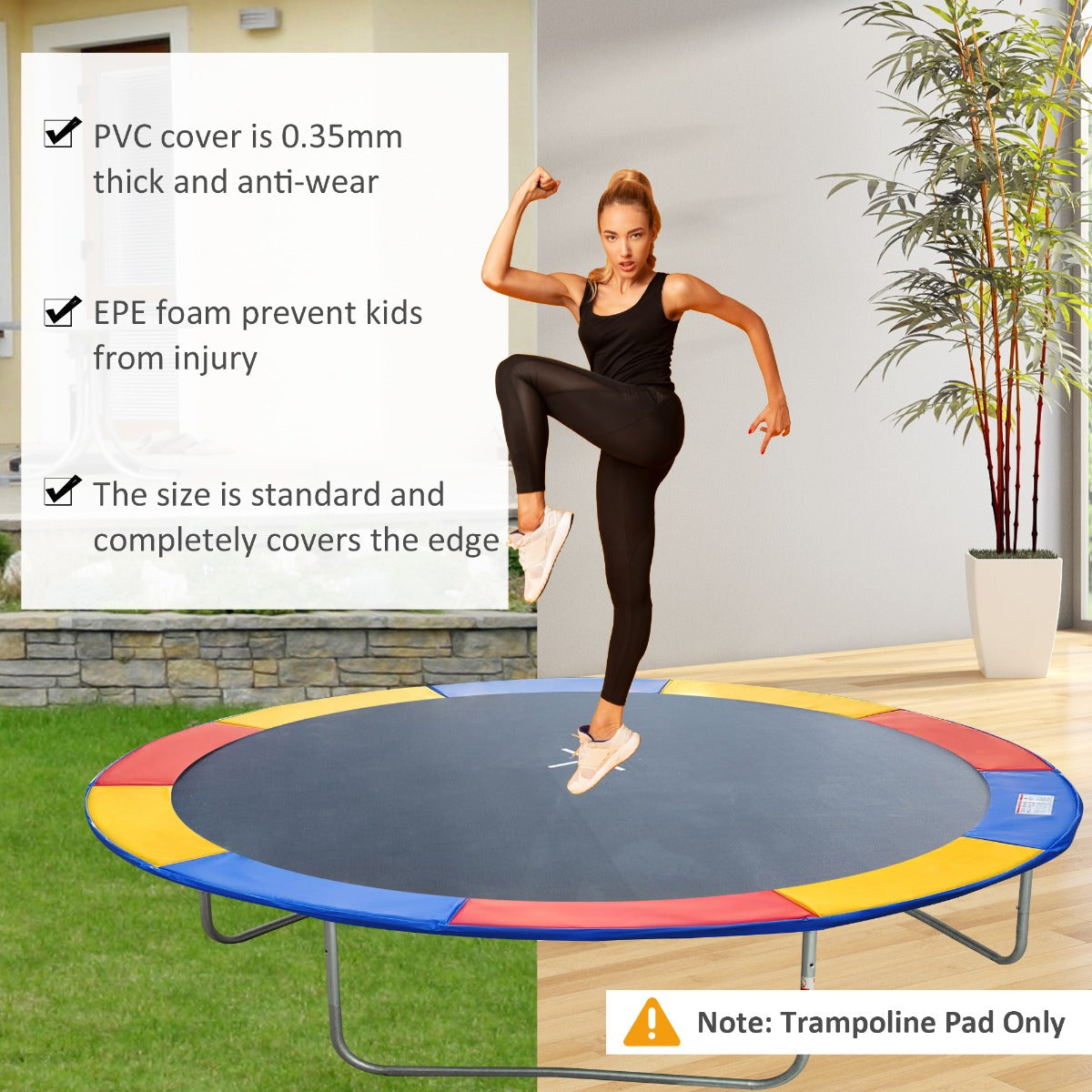 Φ8ft Trampoline Pad Φ96" Spring Safety Replacement Gym Bounce Jump Cover EPE Foam Colorful Trampolines   at Gallery Canada