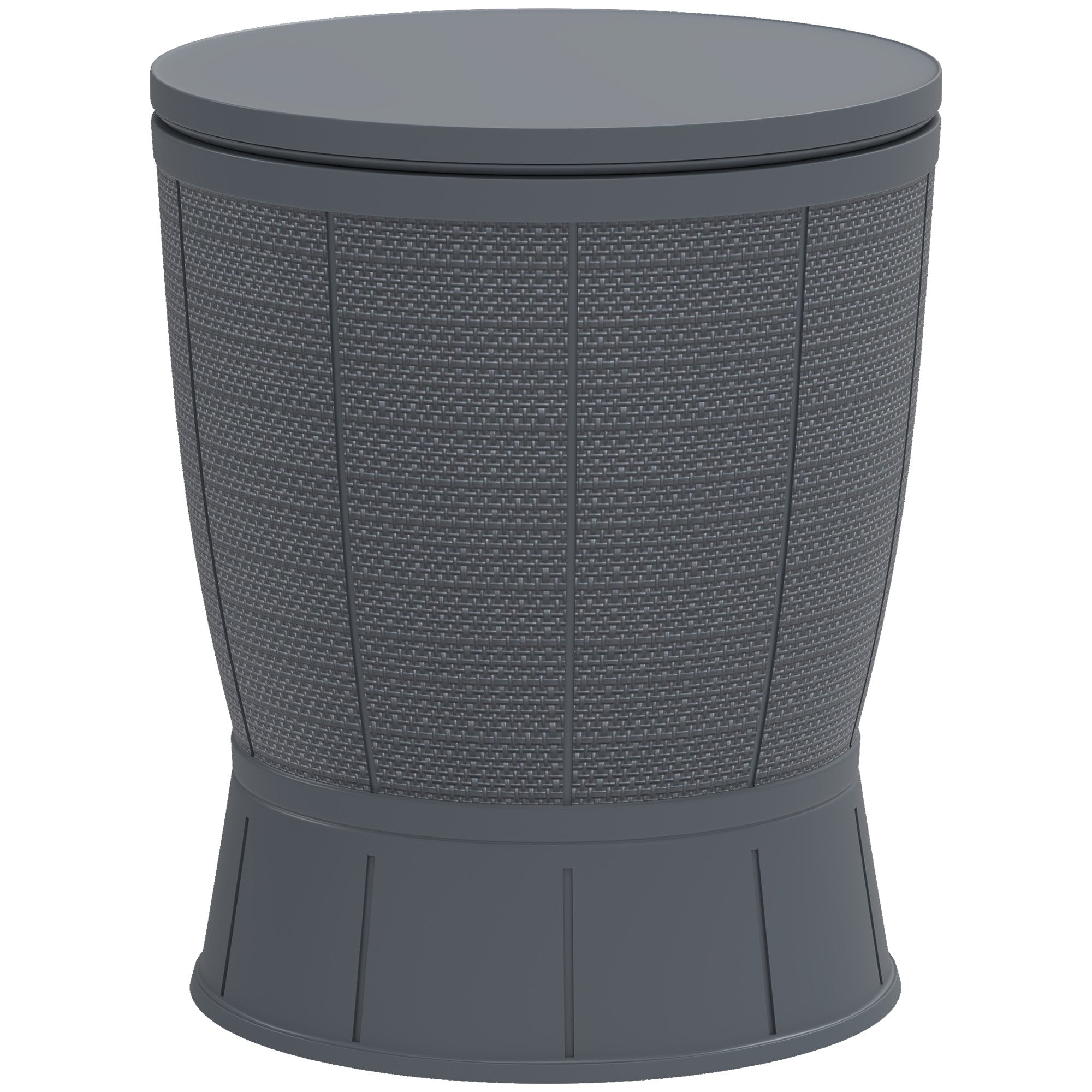 11 Gallon Patio Cooler Side Table, 3-in-1 Outdoor Cool Bar Table with Height Adjustable Top, Drainage Plug, Grey Patio Side Tables Grey at Gallery Canada