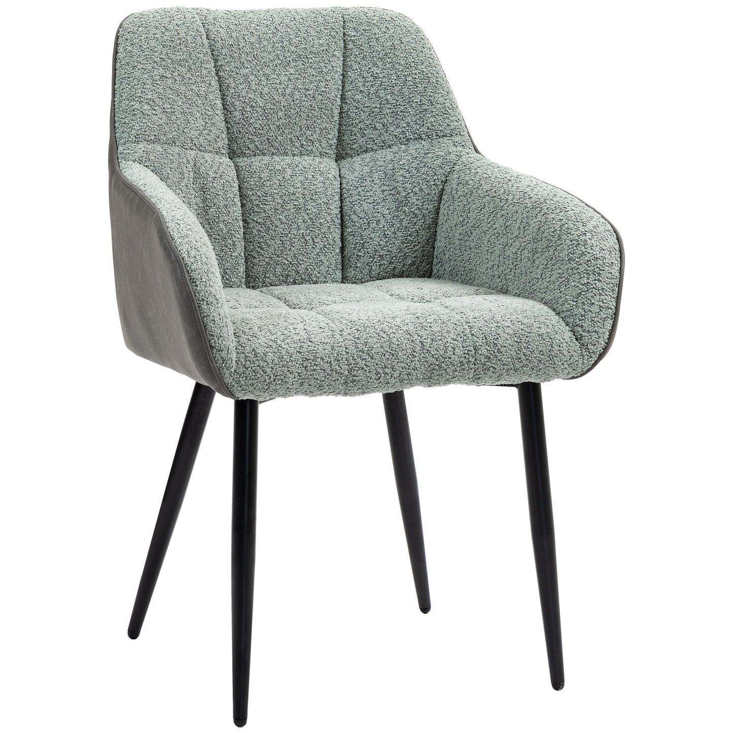 Accent Chair with Foot Pads, Living Room Chair with Chenille Fabric Front and PU Back, Green Accent Chairs   at Gallery Canada