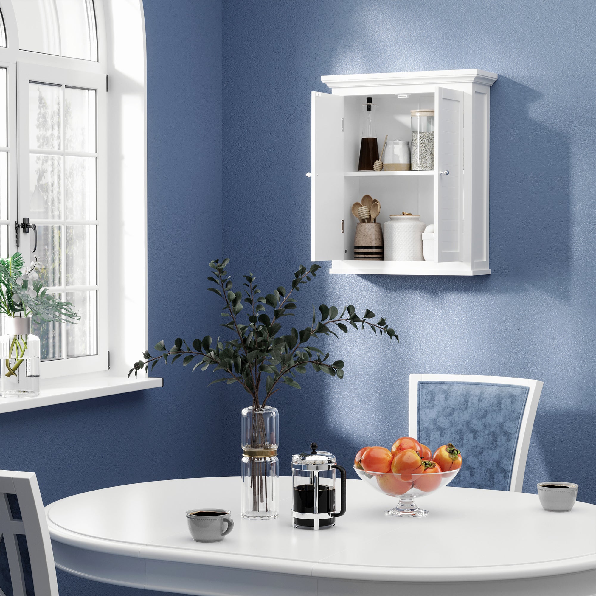 Over Toilet Storage Cabinet, Bathroom Wall Cabinet with Adjustable Shelf for Living Room and Entryway, White Wall Mounted Cabinets at Gallery Canada