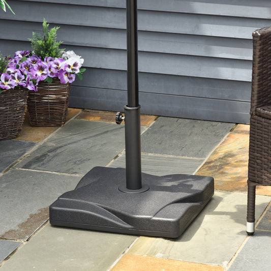 Patio Outdoor Garden Square Cement Parasol Base Umbrella Weight Stand Holder Fits Φ1.3", Φ1.5" and Φ2.0" Pole - Black - Gallery Canada