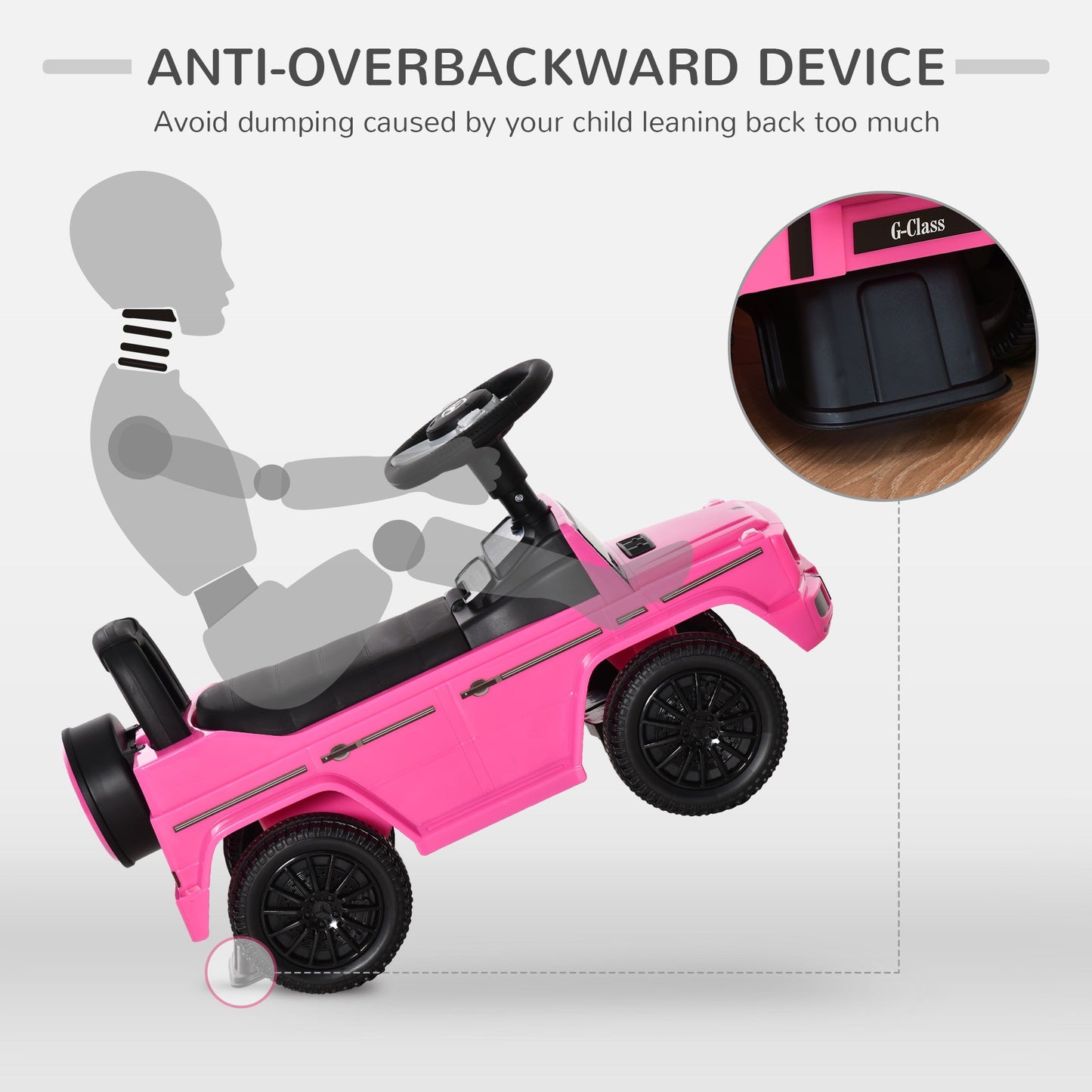 Compatible Baby Toddler Push Car Foot-to-Floor Ride-On Wheel Mercedes-Benz G350 Licensed Pink Push Cars for Toddlers   at Gallery Canada