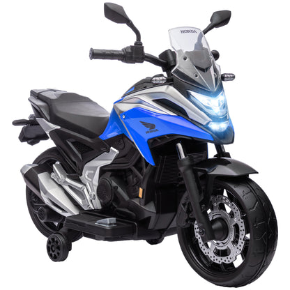 Honda Licensed 12V Ride on Motorbike for Kids with Headlights Music Training Wheels, for 3-6 Years, Blue Electric Motorcycles   at Gallery Canada