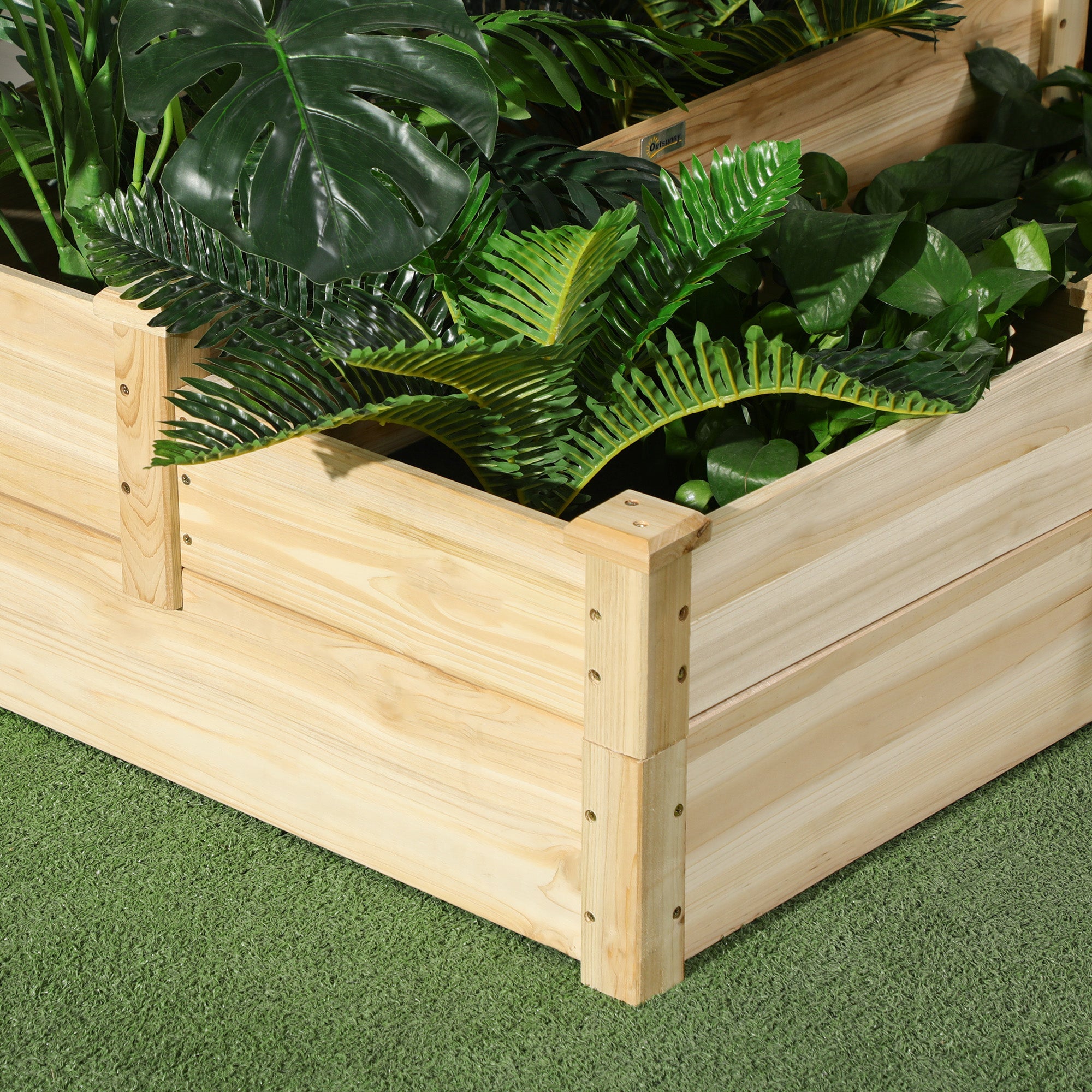 3 Tier Raised Garden Bed, Wooden Raised Planter Box Kit for Growing Vegetables, Herbs, Flowers, 42.5