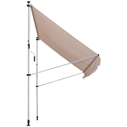 6.6'x5' Manual Retractable Patio Awning Window Door Sun Shade Deck Canopy Shelter Water Resistant UV Protector Beige Door Awnings   at Gallery Canada