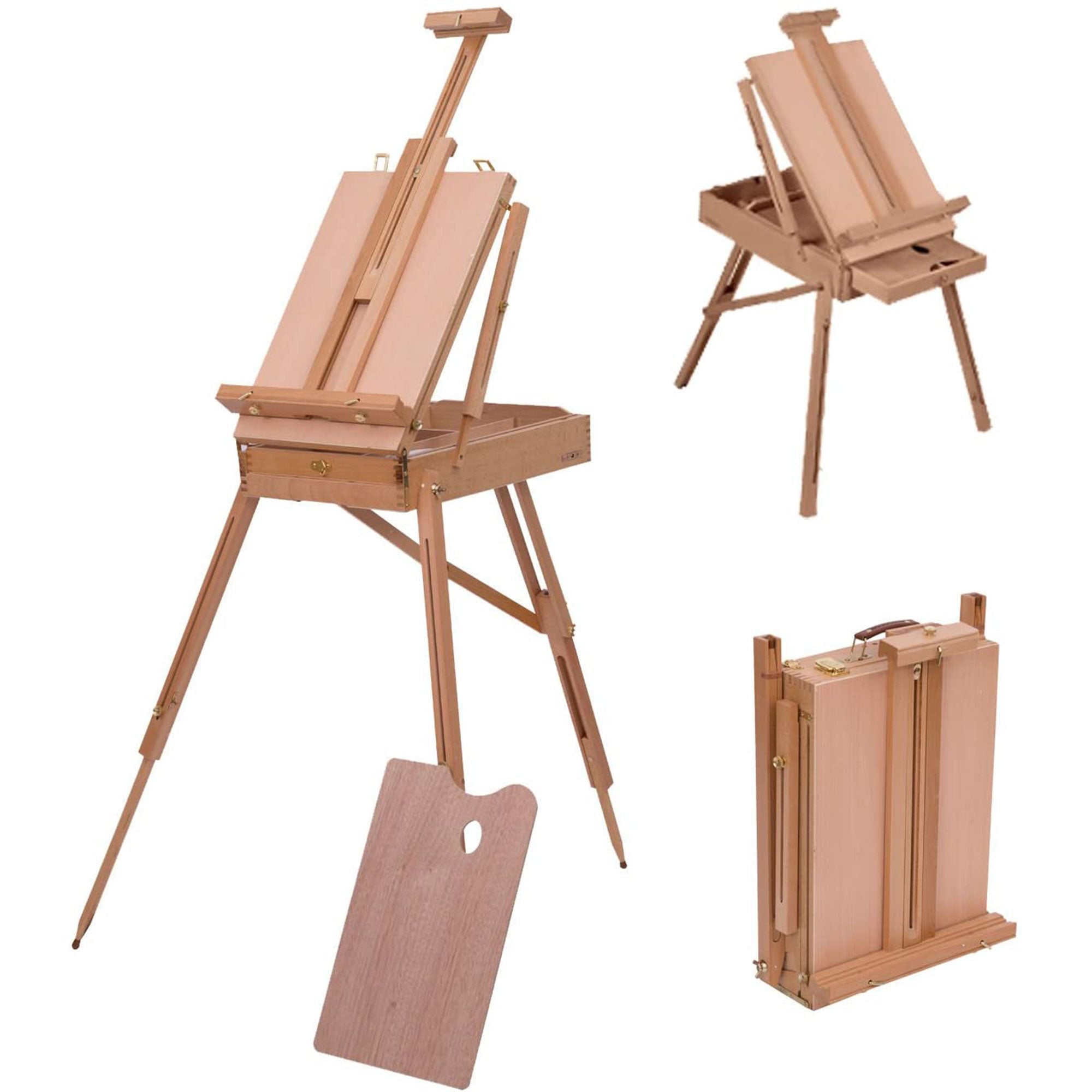 Folding Wood French Artists Easel Set Portable Art Painters Tripod Sketch Craft Dress Form & Mannequins Wood Colour at Gallery Canada