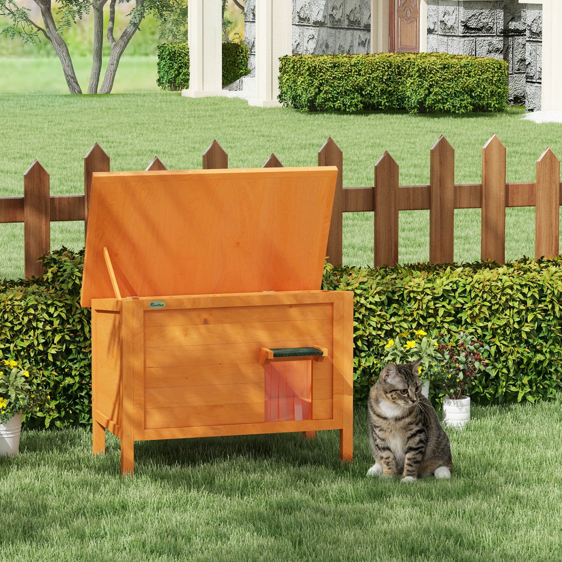 Outdoor Insulated Cat House with Asphalt Roof, Removable Floor, for Cats, Small Animals Cat Houses Multi Colour  at Gallery Canada