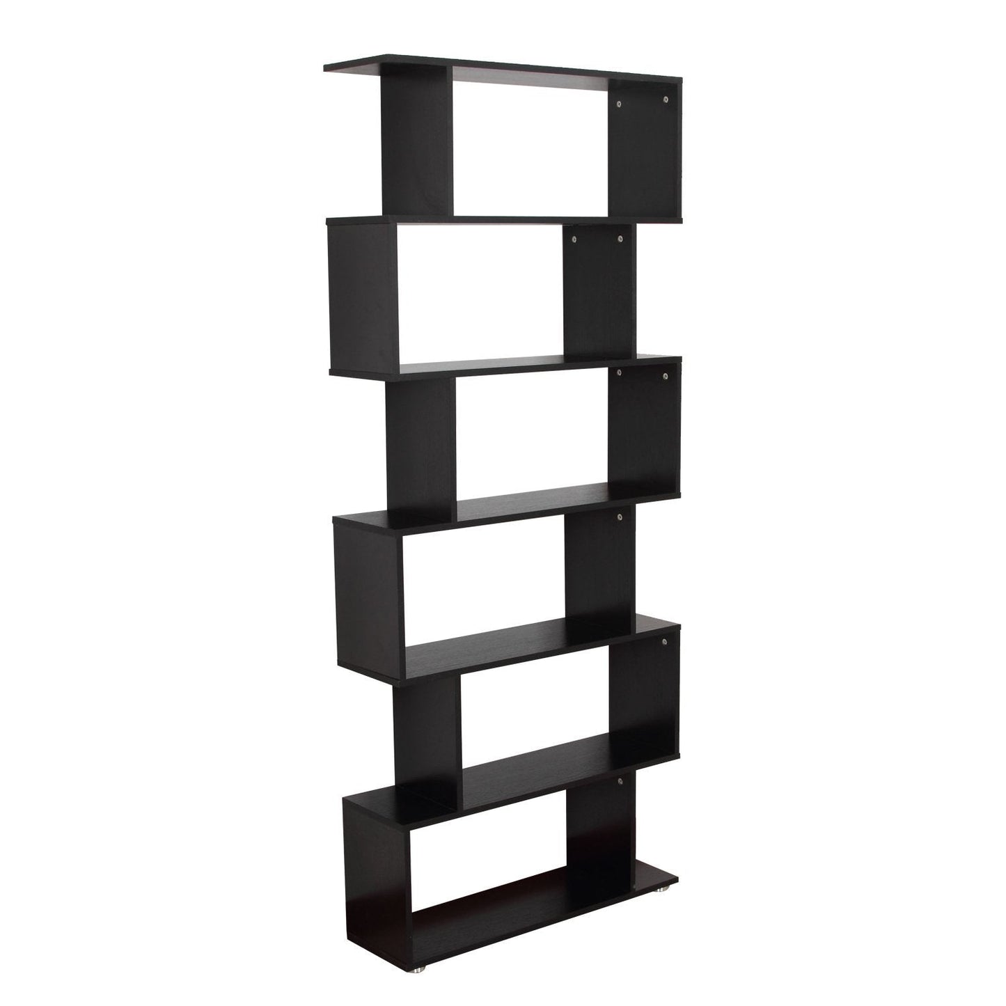 Wooden S Shape Bookcase 6 Shelves Storage Display Home Office Furniture Display Bookshelves   at Gallery Canada