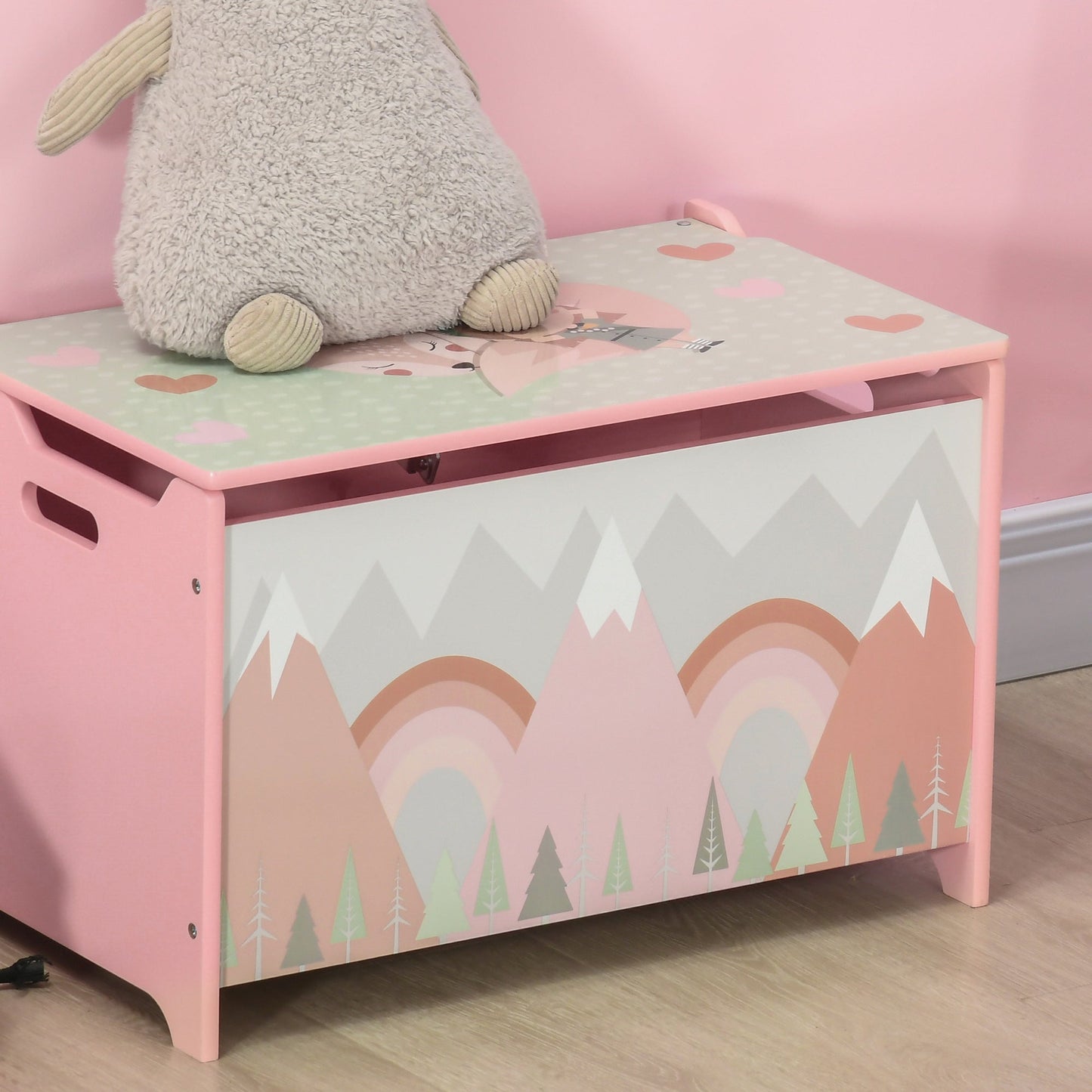 Toy Box with Lid, Toy Chest Storage Organizer for Bedroom with Safety Hinge, Pink Baby & Kids Storage   at Gallery Canada