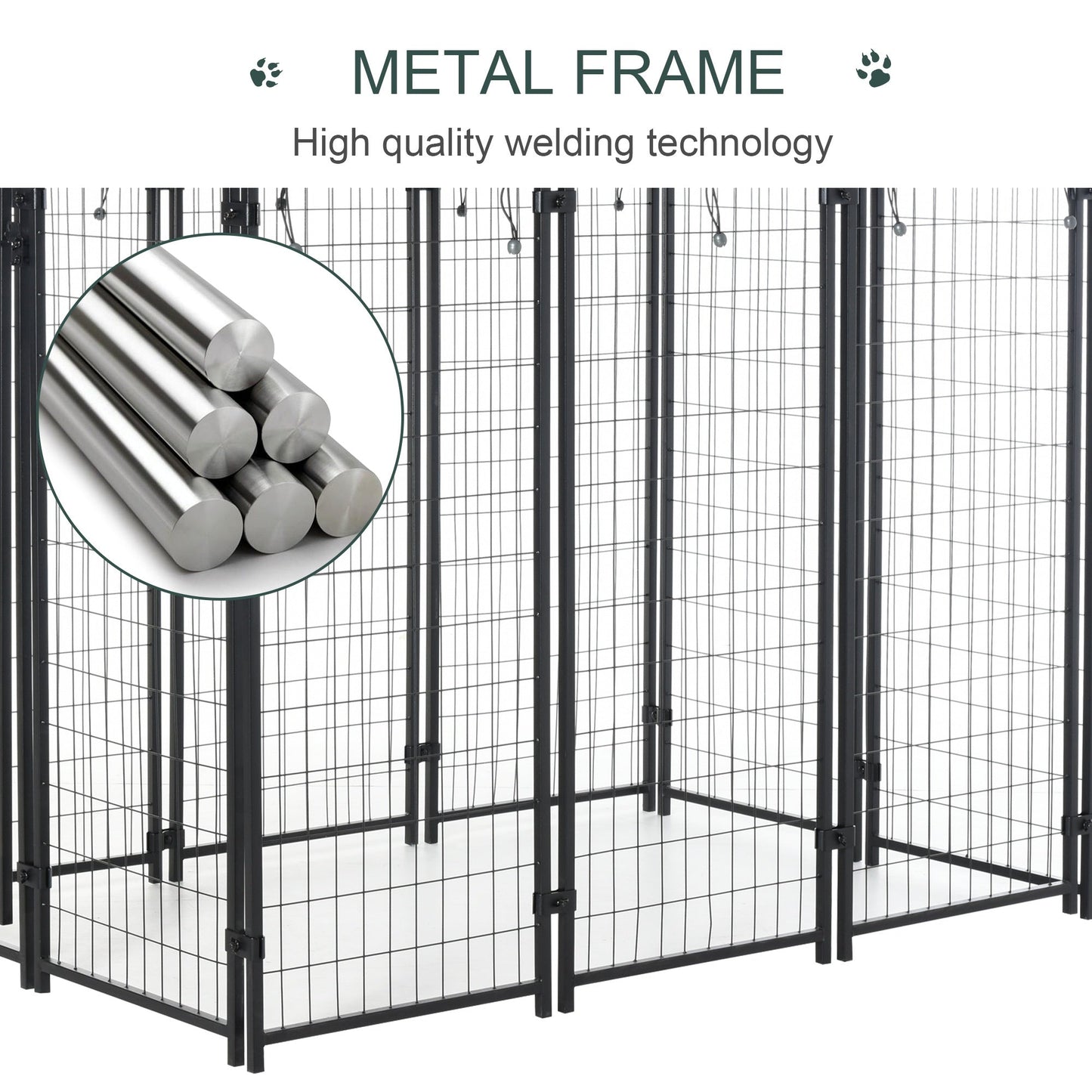 6' x 4' x 6' Large Outdoor Dog Kennel Steel Fence with UV-Resistant Oxford Cloth Roof &; Secure Lock Houses, Kennels & Pens   at Gallery Canada