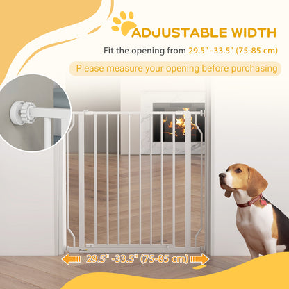 30"- 34" Easy Install Pet Gate w/ Door &; Double Locking System, Extra Wide Dog Gate for Stairs, Hallways, White Houses, Kennels & Pens   at Gallery Canada