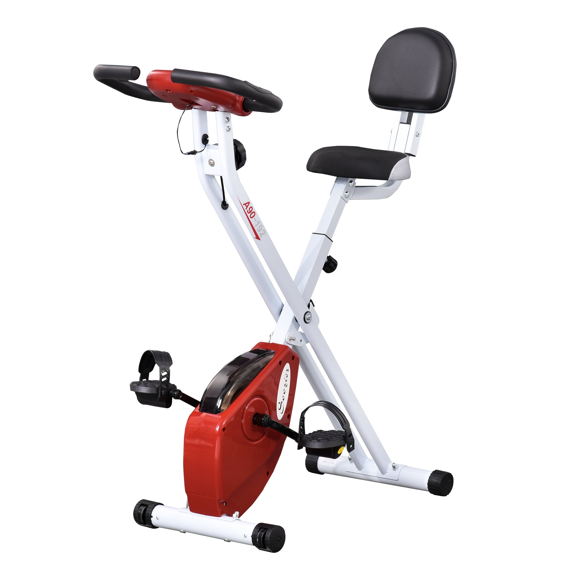 Foldable Indoor Stationary Bike with 8 Levels of Magnetic Resistance, Exercise Bike for Cardio Workout, Red Exercise & Stationary Bikes at Gallery Canada