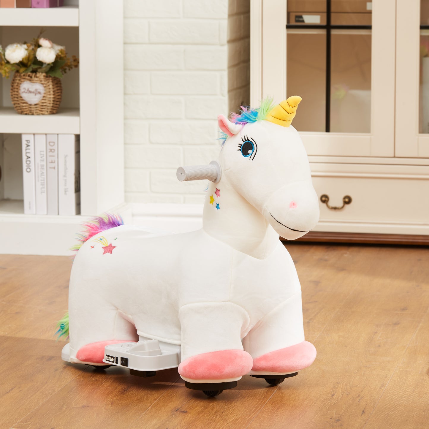 6V Ride on Unicorn, Battery Powered Kids Riding Pony with Music Forward, Aged 18-36 Months, White Rocking Horses   at Gallery Canada