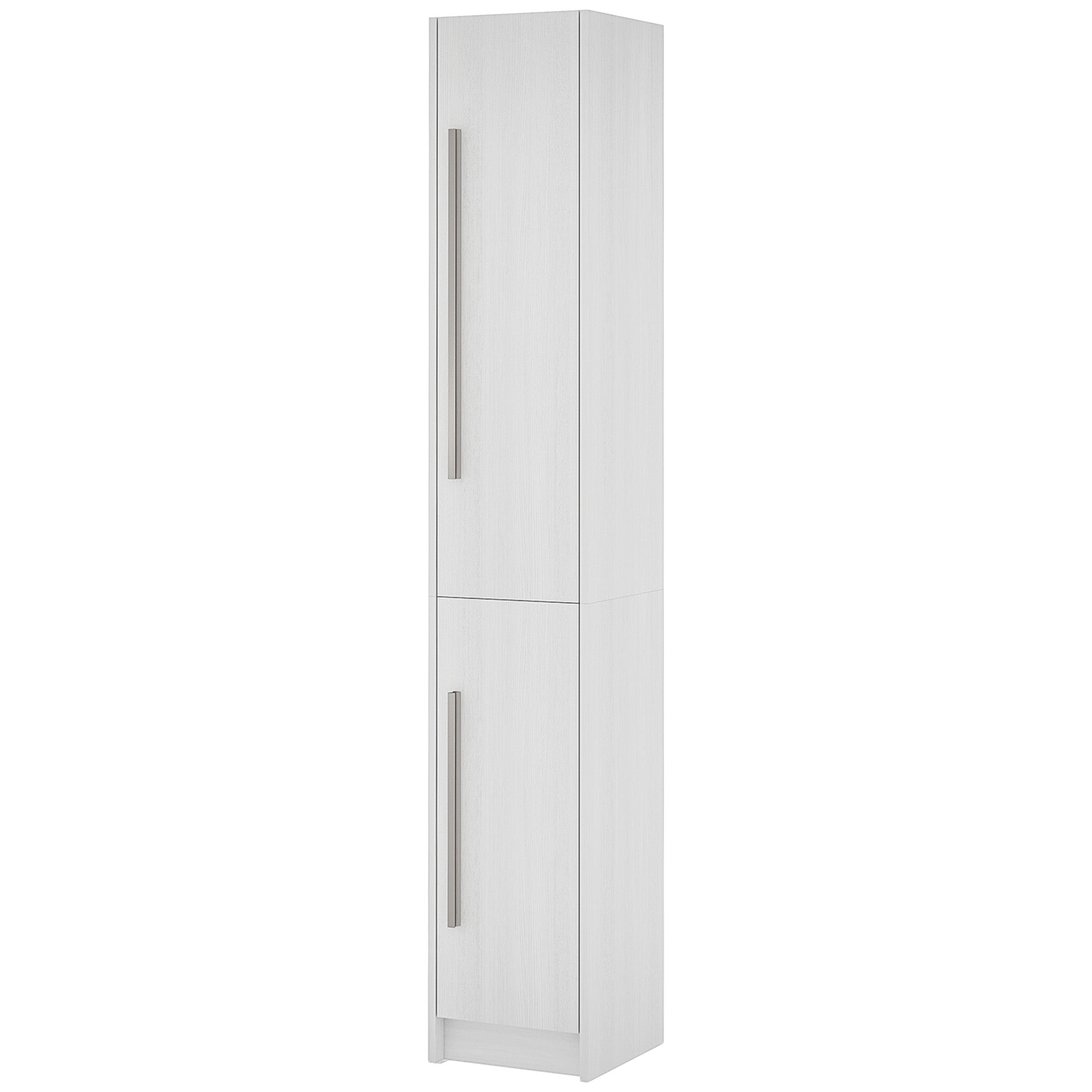 Freestanding Tall Bathroom Storage Cabinet with Adjustable Shelves, Bathroom Organizer, White Wood Grain Bathroom Cabinets   at Gallery Canada