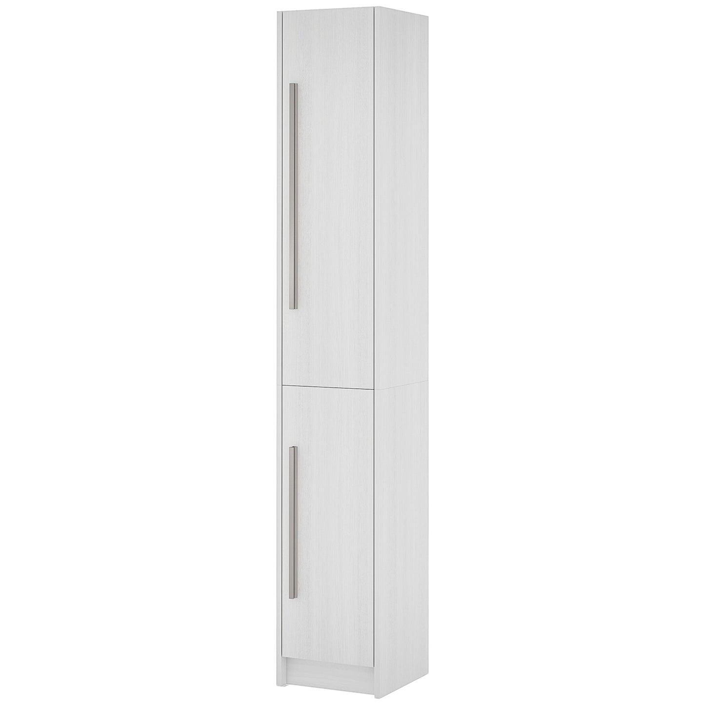 Freestanding Tall Bathroom Storage Cabinet with Adjustable Shelves, Bathroom Organizer, White Wood Grain Bathroom Cabinets   at Gallery Canada