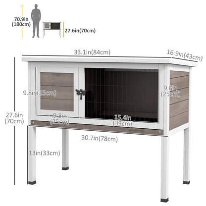 Wooden Rabbit Hutch with Openable Asphalt Roof, Tray, Brown Rabbit Hutch Multi Colour  at Gallery Canada