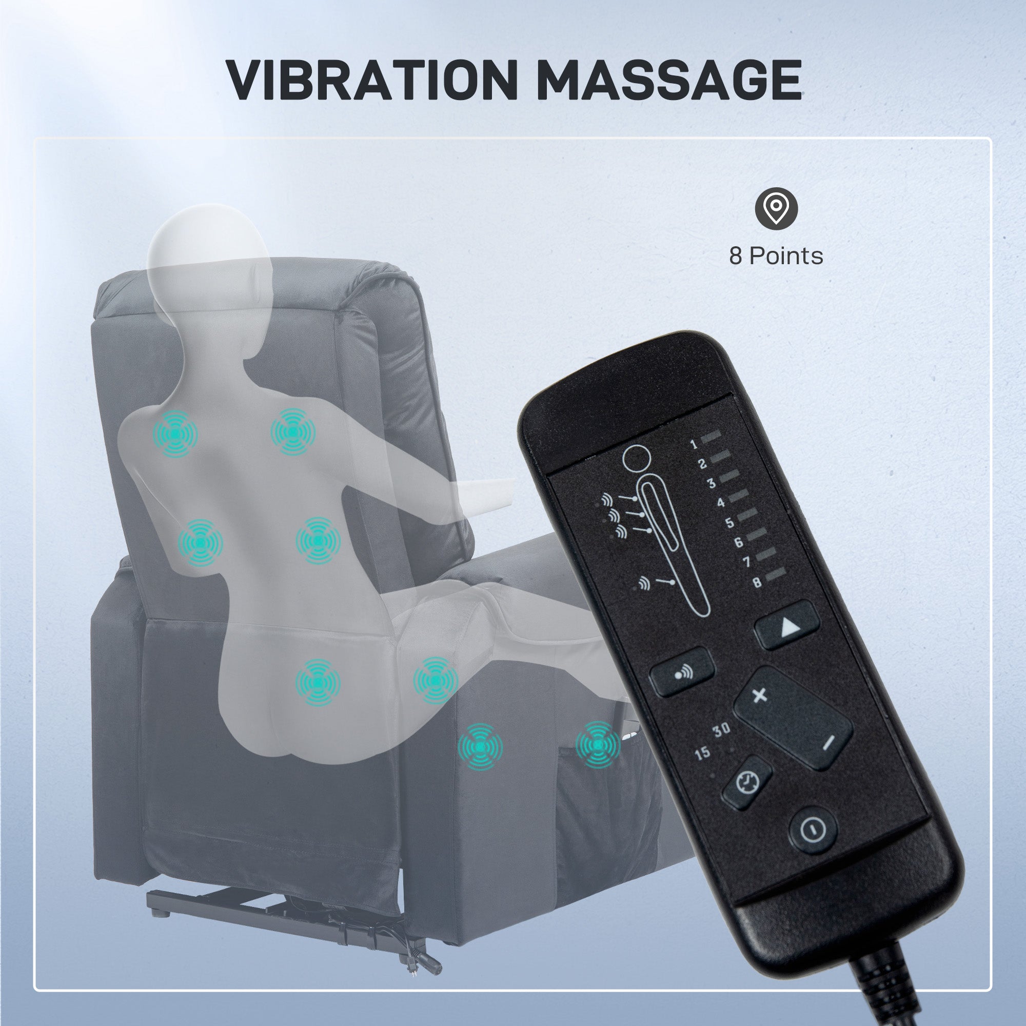 Lift Chair for Elderly, Massage Recliner Chair with 8 Vibration Points, Footrest, Remote Control, Side Pockets, Black Sofas & Reclining Chairs at Gallery Canada
