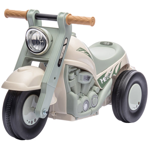 Foot to Floor Toddler Ride on Toy, Sliding Toddler Car with Music and Bubble, for 2-5 Years Old, Cream White