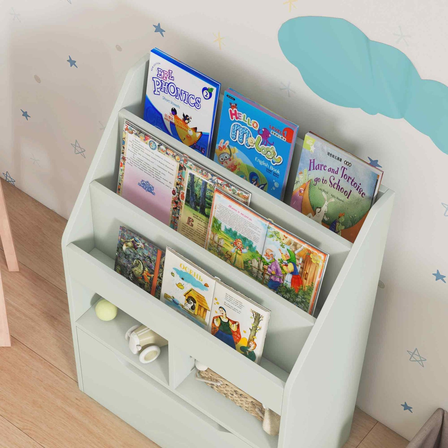 Kids Bookcase with Storage Drawer for Books, Reading Nook, for Classroom, Bedroom, Playroom, Green Baby & Kids Storage   at Gallery Canada