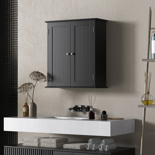 Bathroom Medicine Cabinet, Wall Cabinet with 2 Doors and Adjustable Shelf, Space Saver Over Toilet Cabinet
