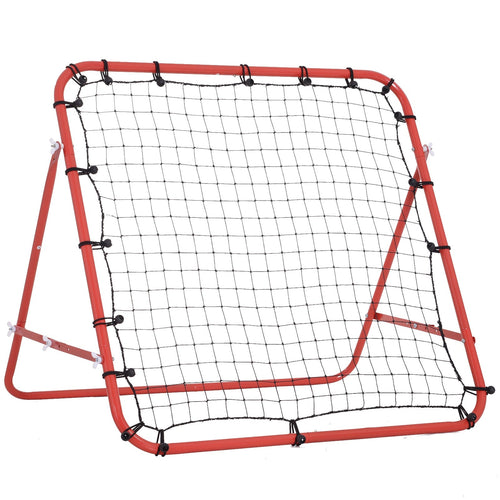 Soccer Training Net Aid Football Kickback Target Goal Play Adjustable, Red