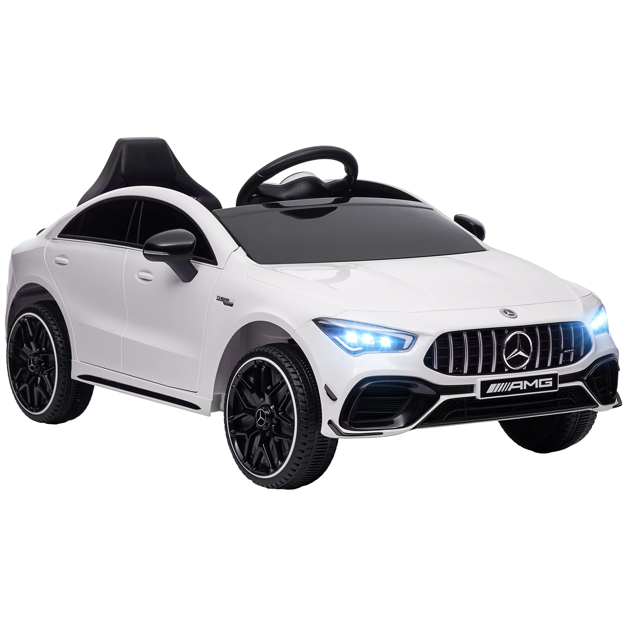 Mercedes-AMG Licensed 12V Ride on Car, Kids Electric Car with Remote Control, Spring Suspension, LED Lights, White Electric Toy Cars   at Gallery Canada