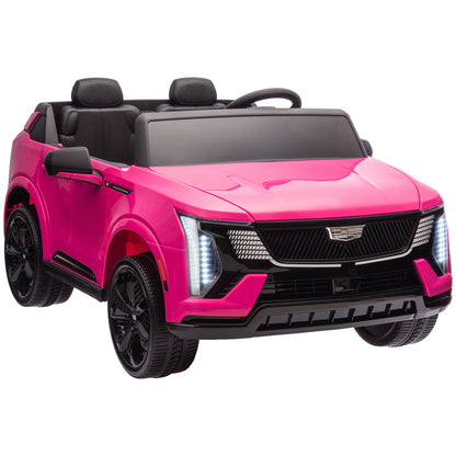 2-Seater Ride on Truck, 12V Cadillac Escalade Licensed Kids Electric Car with Remote , Spring Suspension, Pink Electric Toy Cars   at Gallery Canada