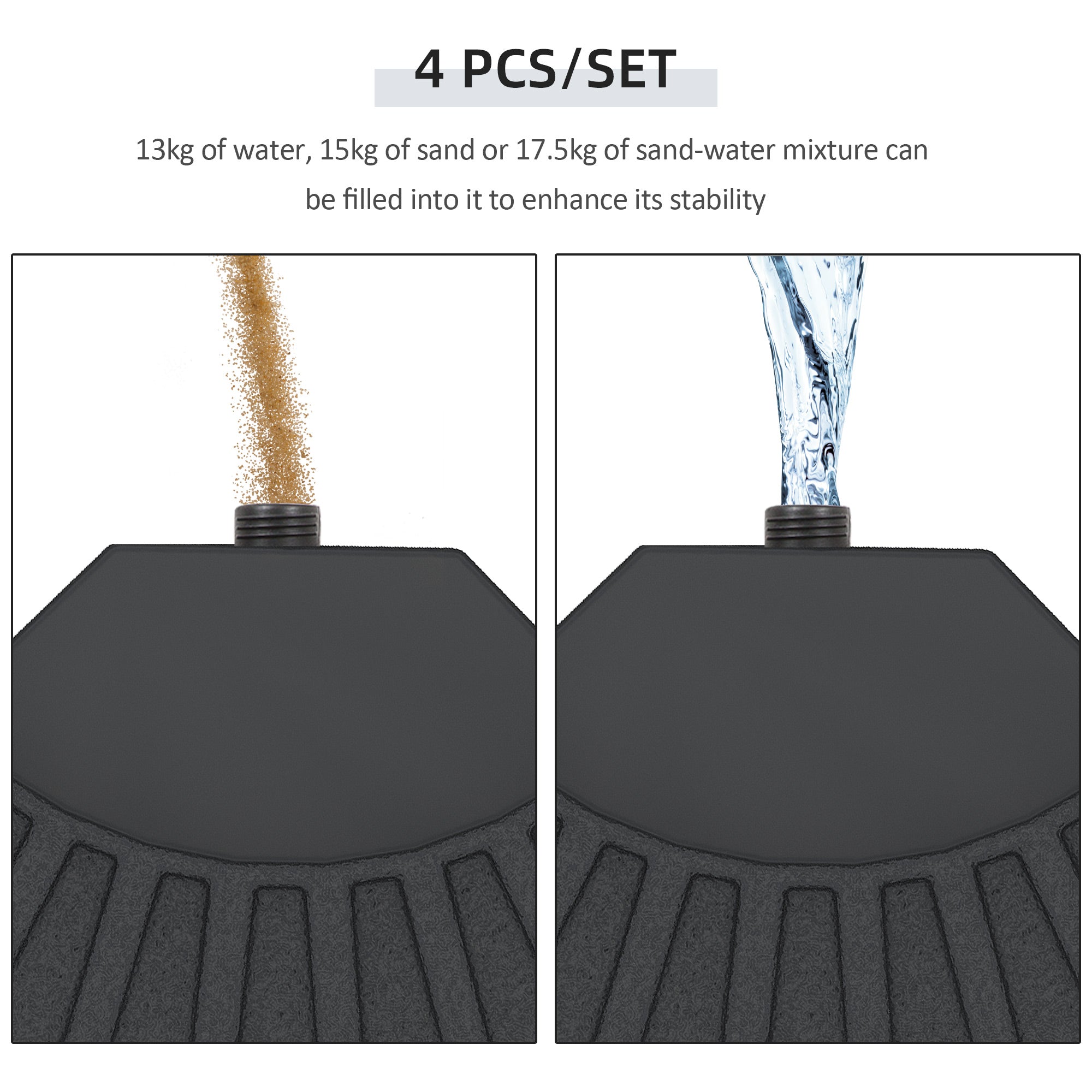 Set of 4 Umbrella Base Weights Outdoor Parasol Holder for Cross Base Portable Umbrella Bases at Gallery Canada