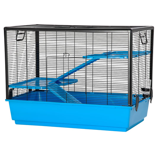 3-tier Hamster Cage, Guinea Pig Cage with Accessories Food Dish Water Bottle, Ramps, 31.5"x19"x 23", Light Blue - Gallery Canada