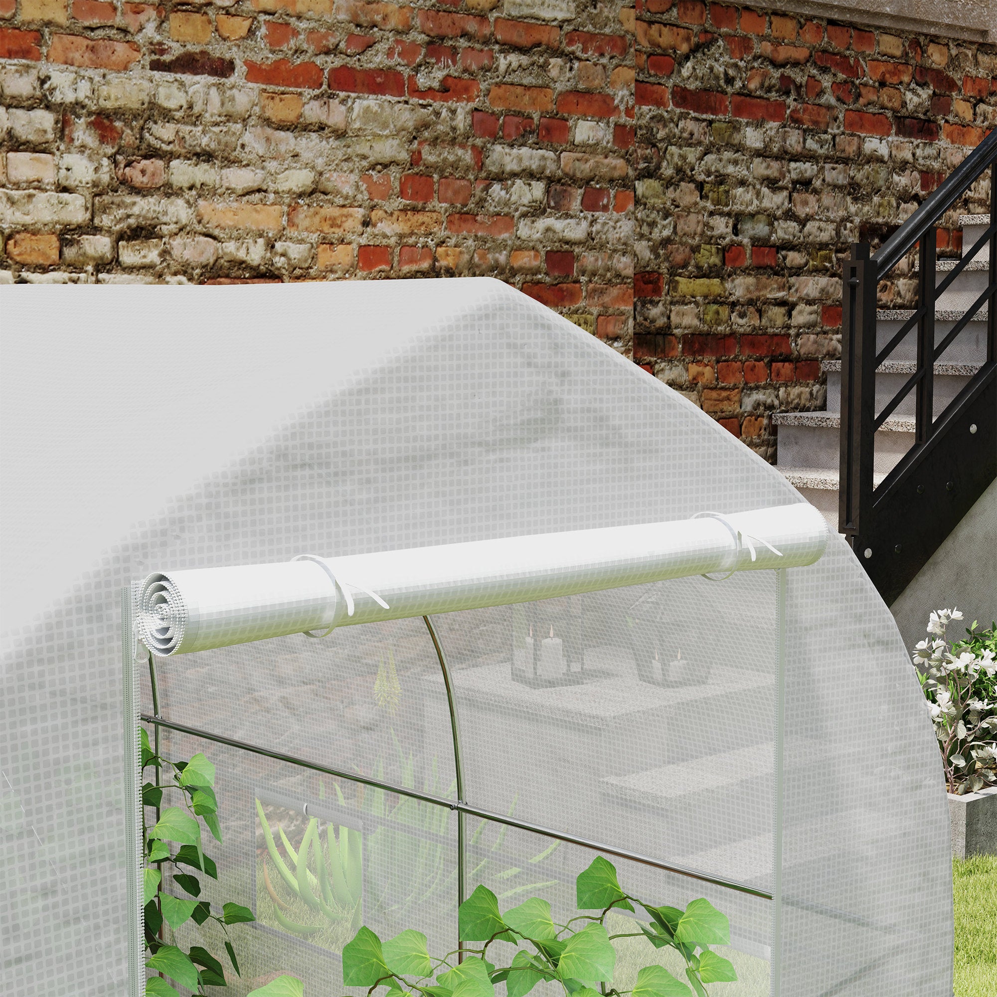 11.5' x 6.6' x 6.6' Portable Walk-In Tunnel Greenhouse Garden Warm House - White Tunnel Greenhouses at Gallery Canada