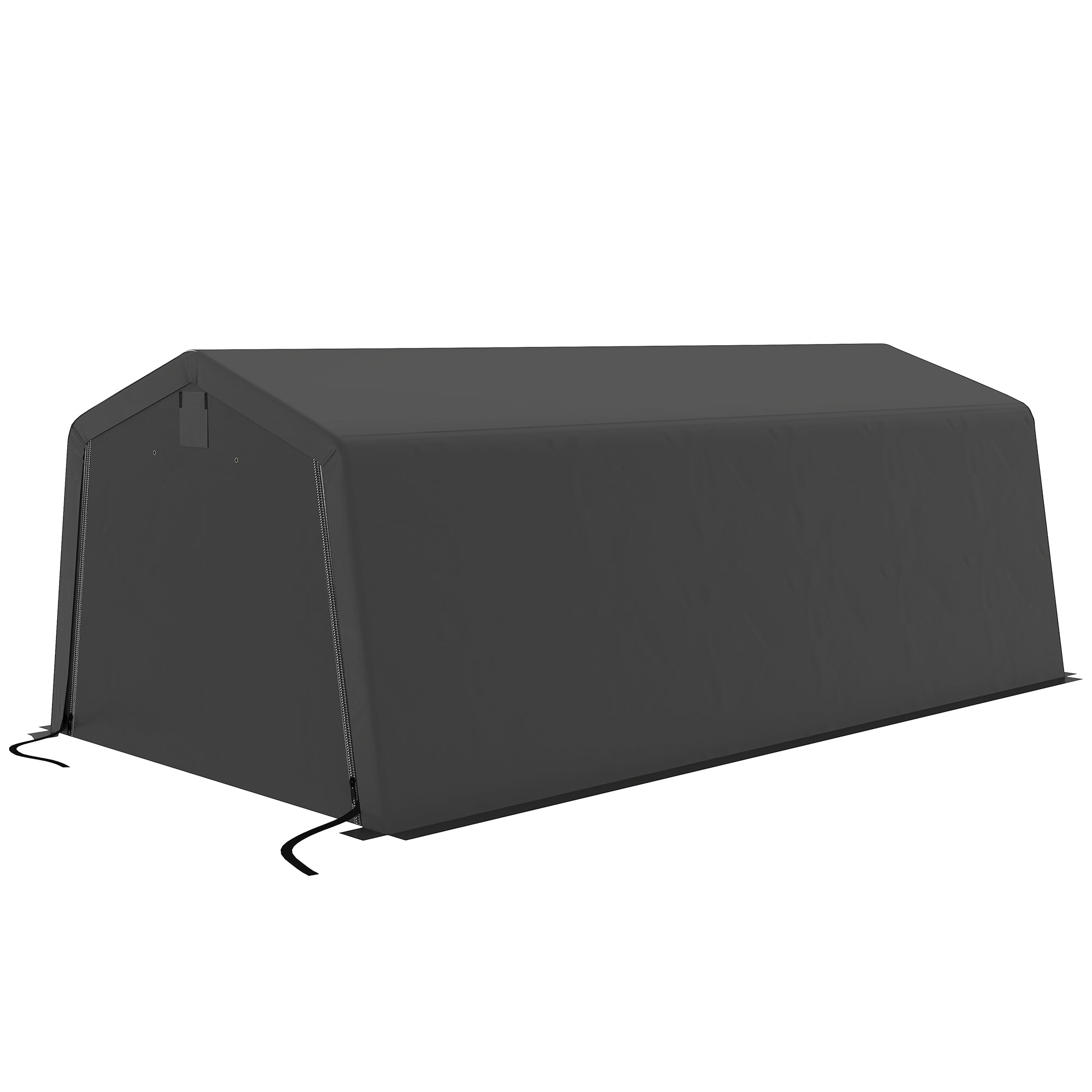 11' x 20' Portable Garage, Heavy Duty Carport Canopy with Ventilation Windows and Large Roll-up Door, Dark Grey Car Shelters Dark Grey at Gallery Canada