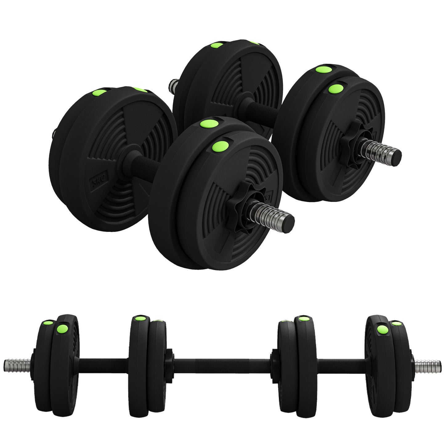 33LBS 2-in-1 Adjustable Barbell &; Dumbbells Set, Weights Set with Non-slip Handles for Men and Women Home Gym Training Dumbbells & Barbells   at Gallery Canada