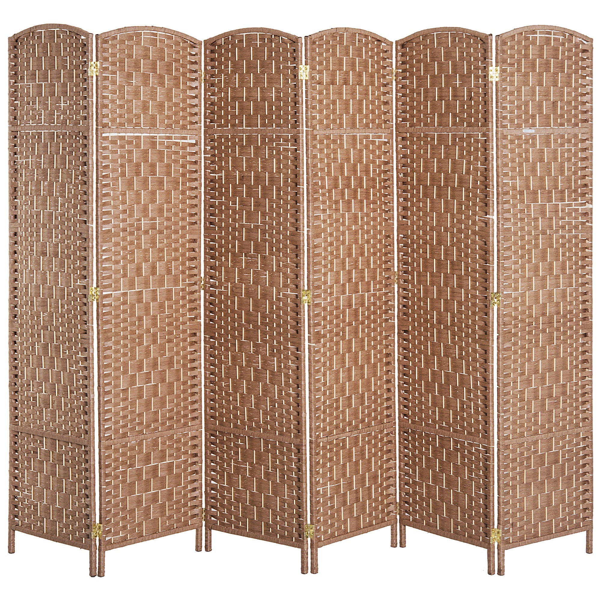 6ft Folding Room Divider, 6 Panel Wall Partition with Wooden Frame for Bedroom, Home Office, Natural Room Dividers Natural  at Gallery Canada