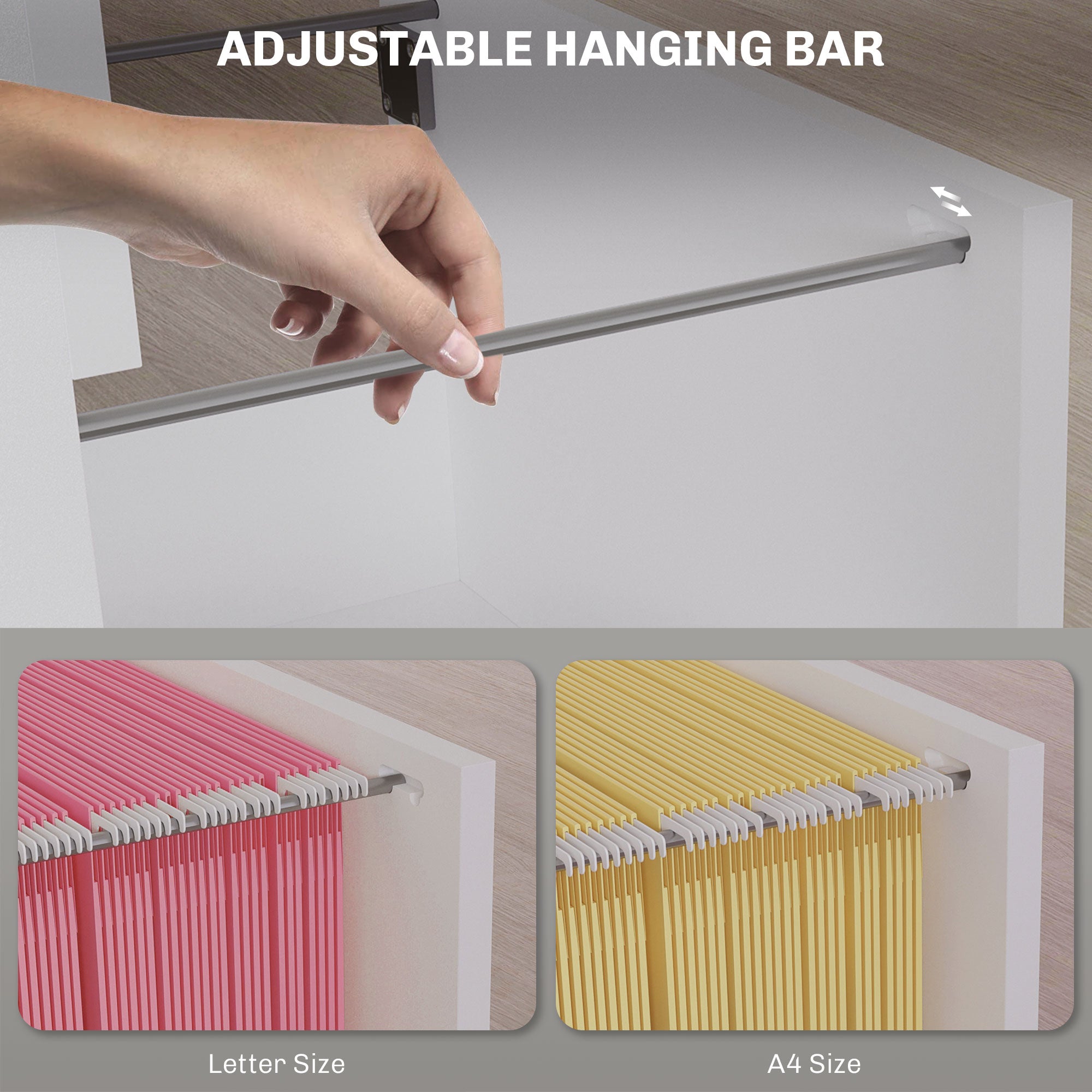 4 Drawer File Cabinet with Lock, Office Filing Cabinet, A4 Letter Size, Hanging File Folders, White Office Cabinets & Cupboards at Gallery Canada