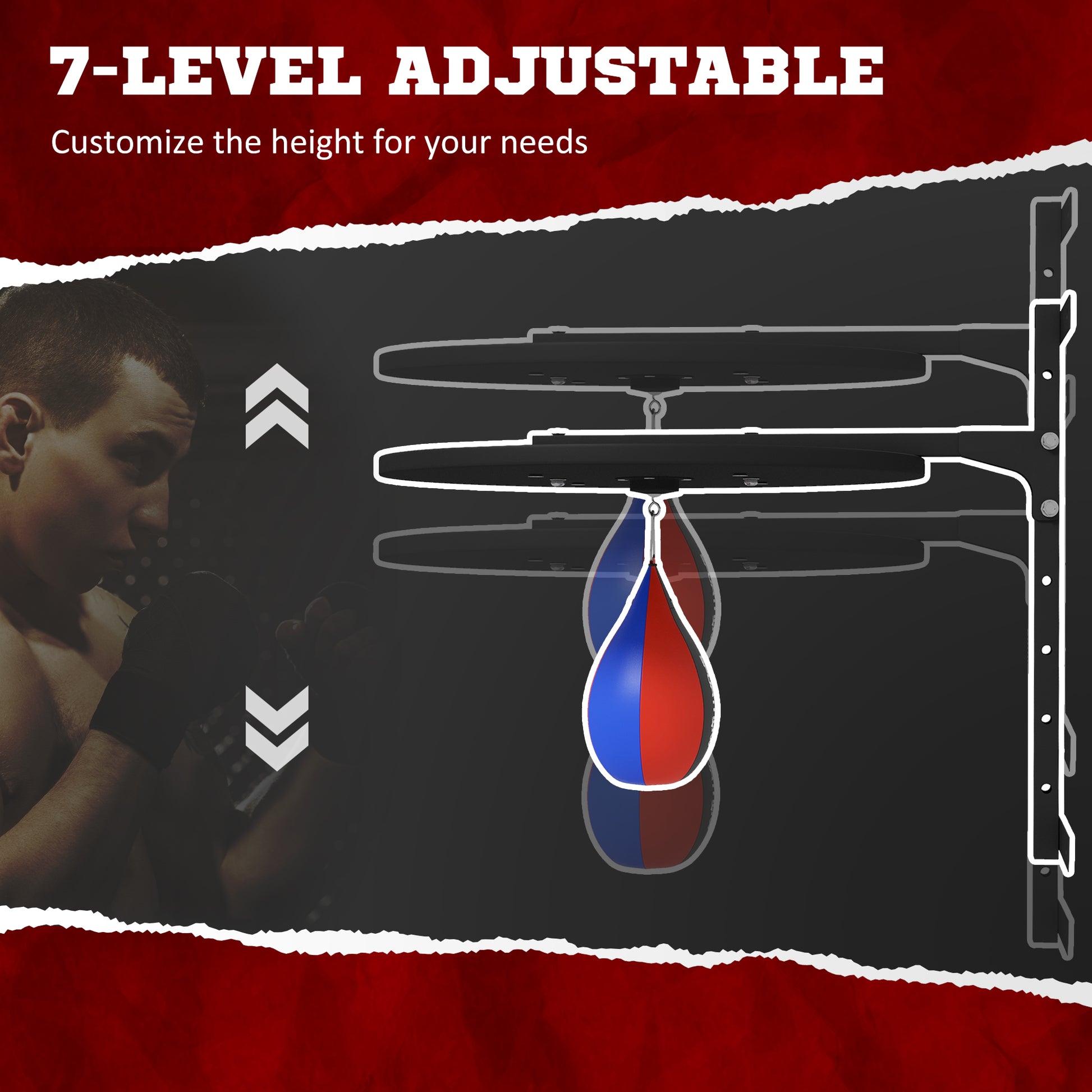 Wall Mounted Speed Bag Platform, Height Adjustable Punching Bag Training Kit More-Strength Training Equipment   at Gallery Canada