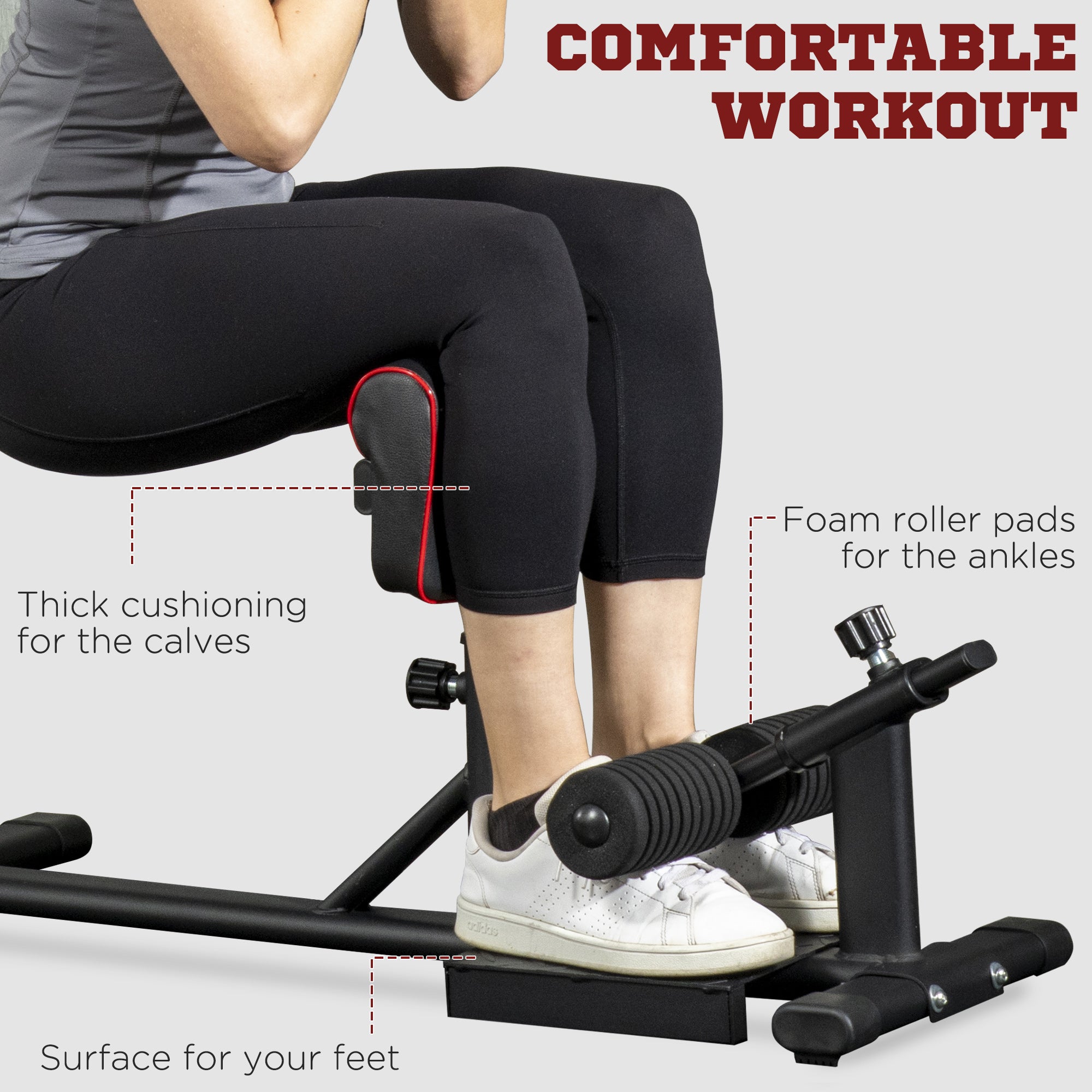 Sissy Squat Machine, Leg Workout Equipment with Adjustable Pad, Rollers and Non-slip Foot Plate for Home Gym Fitness Squat Machine at Gallery Canada