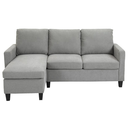 L-Shape Sofa, Modern Sectional Couch with Ottoman, Corner Sofa for Living Room, Light Grey 3-Seater Sofas   at Gallery Canada