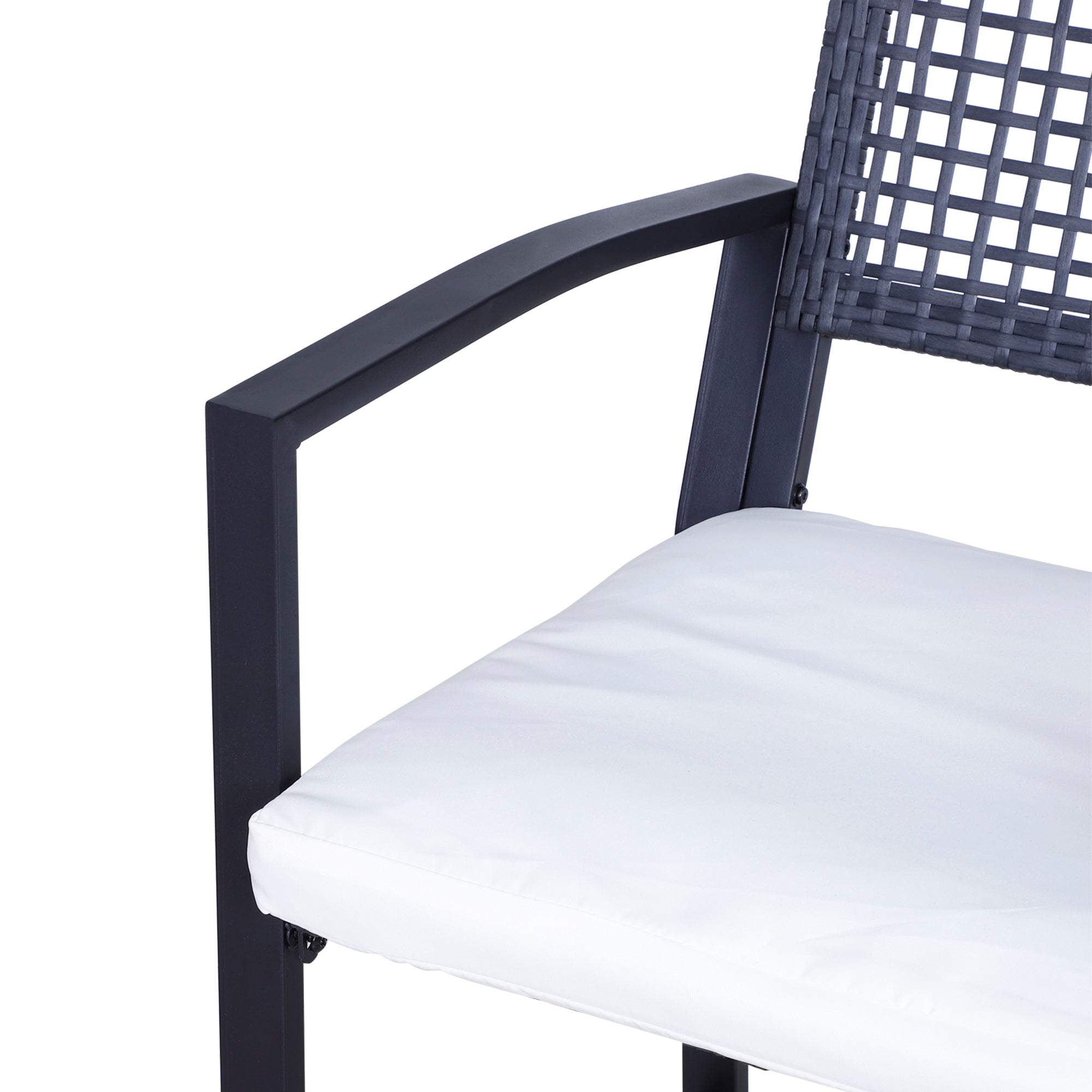 3 Pieces Outdoor Wicker Bar Set, Classic Bistro Bar Set Garden Rattan Style Patio Bar Table &; High Chairs w/ Cushions Home Bar Furniture, Cream White Bistro Sets at Gallery Canada