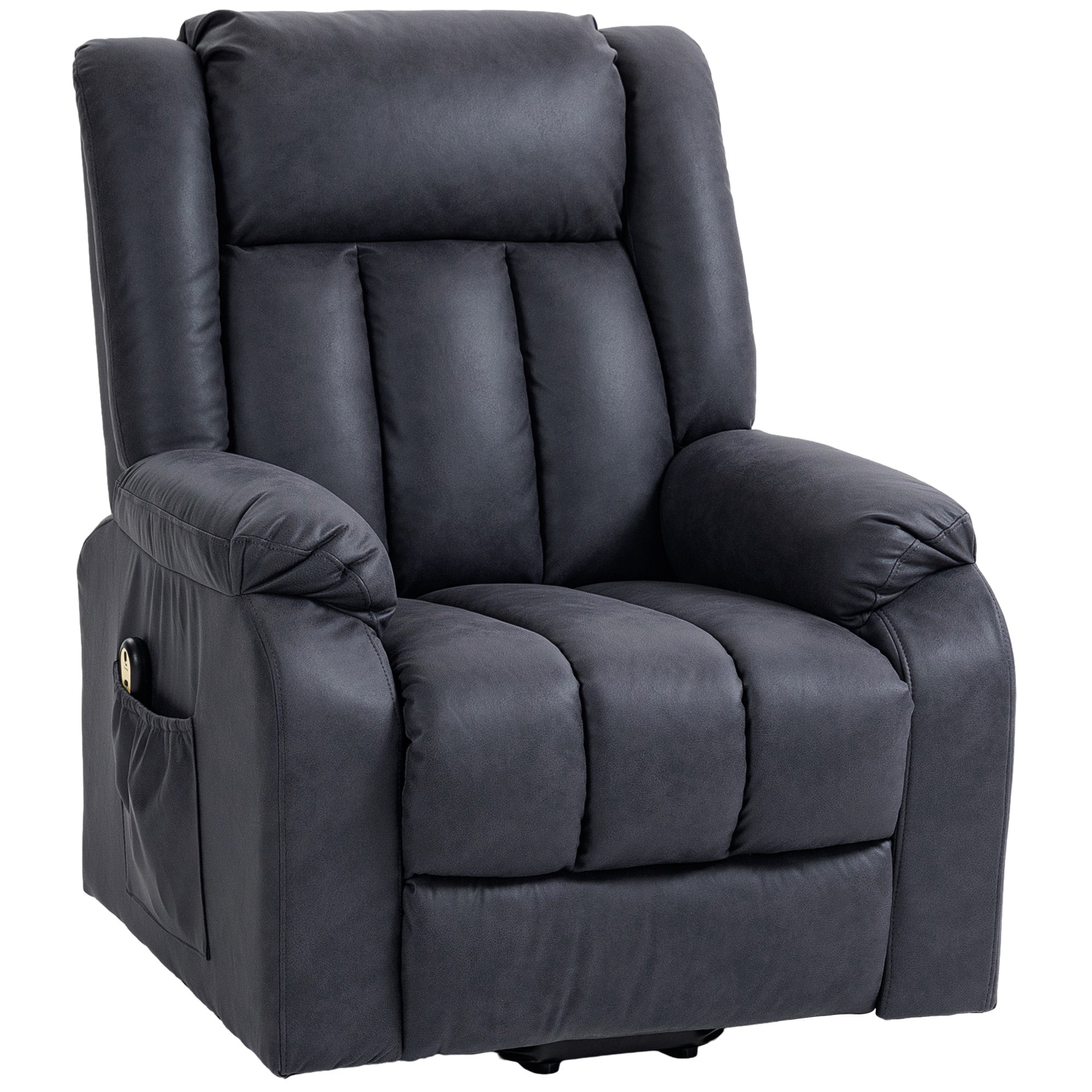 Lift Chair for Seniors, Microfibre Upholstered Electric Recliner Chair with Remote, Quick Assembly, Charcoal Grey Electric Power Lift Chairs Charcaol Grey at Gallery Canada