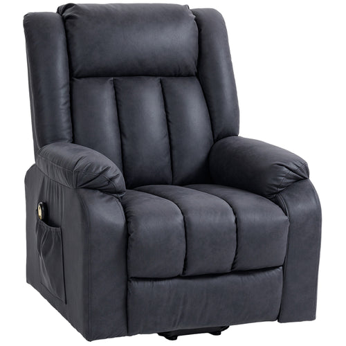 Lift Chair for Seniors, Microfibre Upholstered Electric Recliner Chair with Remote, Quick Assembly, Charcoal Grey