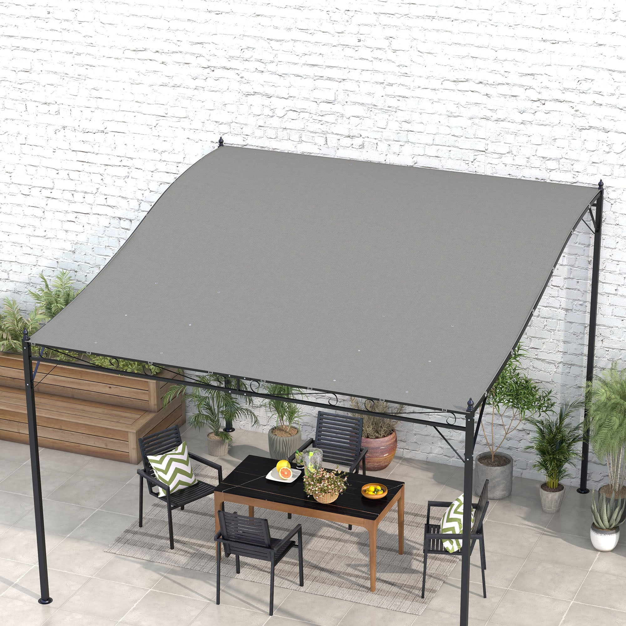 Canopy Replacement, Pergola Shade Cover for 10' x 10' Pergola (Outsunny 84C-038 Series), Dark Grey Gazebo Canopy Replacement at Gallery Canada