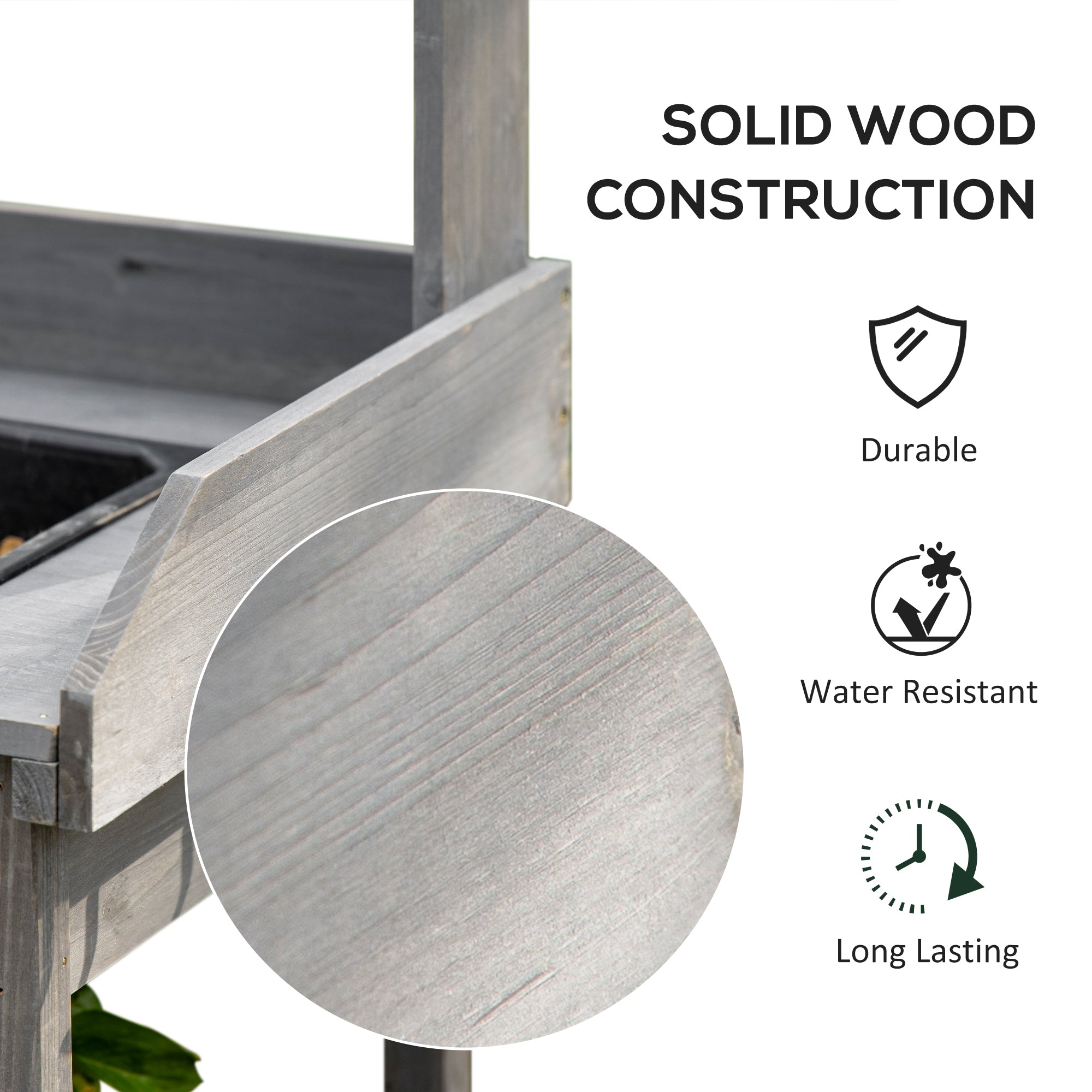 Potting Bench Table Garden Work Bench Workstation with Drawer, Removable Sink, Storage Shelves and Hooks for Patio, Courtyards, Balcony Potting Benches & Tables at Gallery Canada