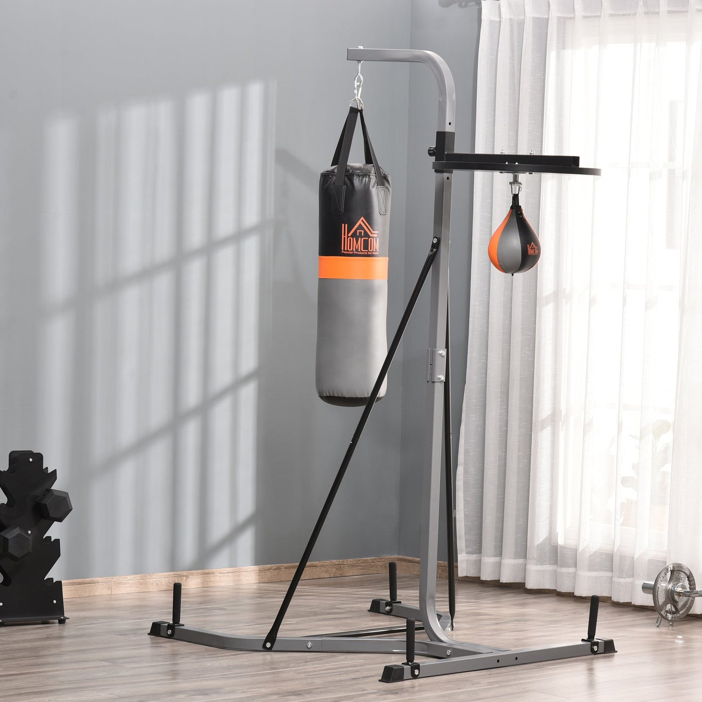 Punching Bag Holder and Speed Ball Exercise Punching Bag Stand with Punching Ball 45.25"L x 61.75"W x 87"H Load 220lb Punching Bag Hangers   at Gallery Canada