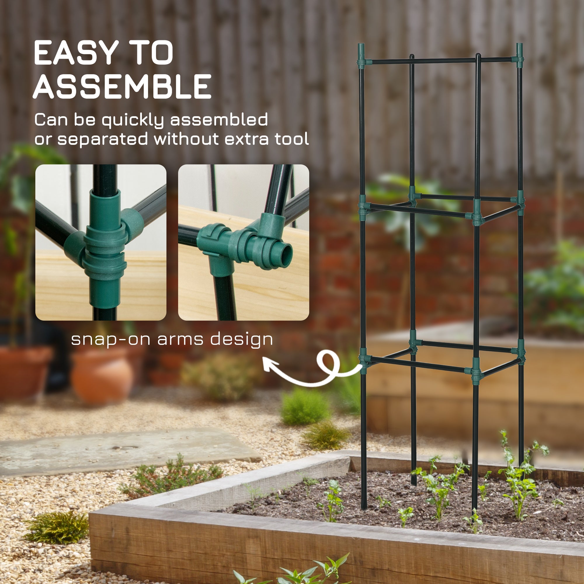3 Pack Tomato Cage Set, 72 Inch DIY Tomato Plant Support Trellis, Tomato Trellis for Climbing Vegetables, Flowers and Fruits, Dark Green Plant Stands at Gallery Canada