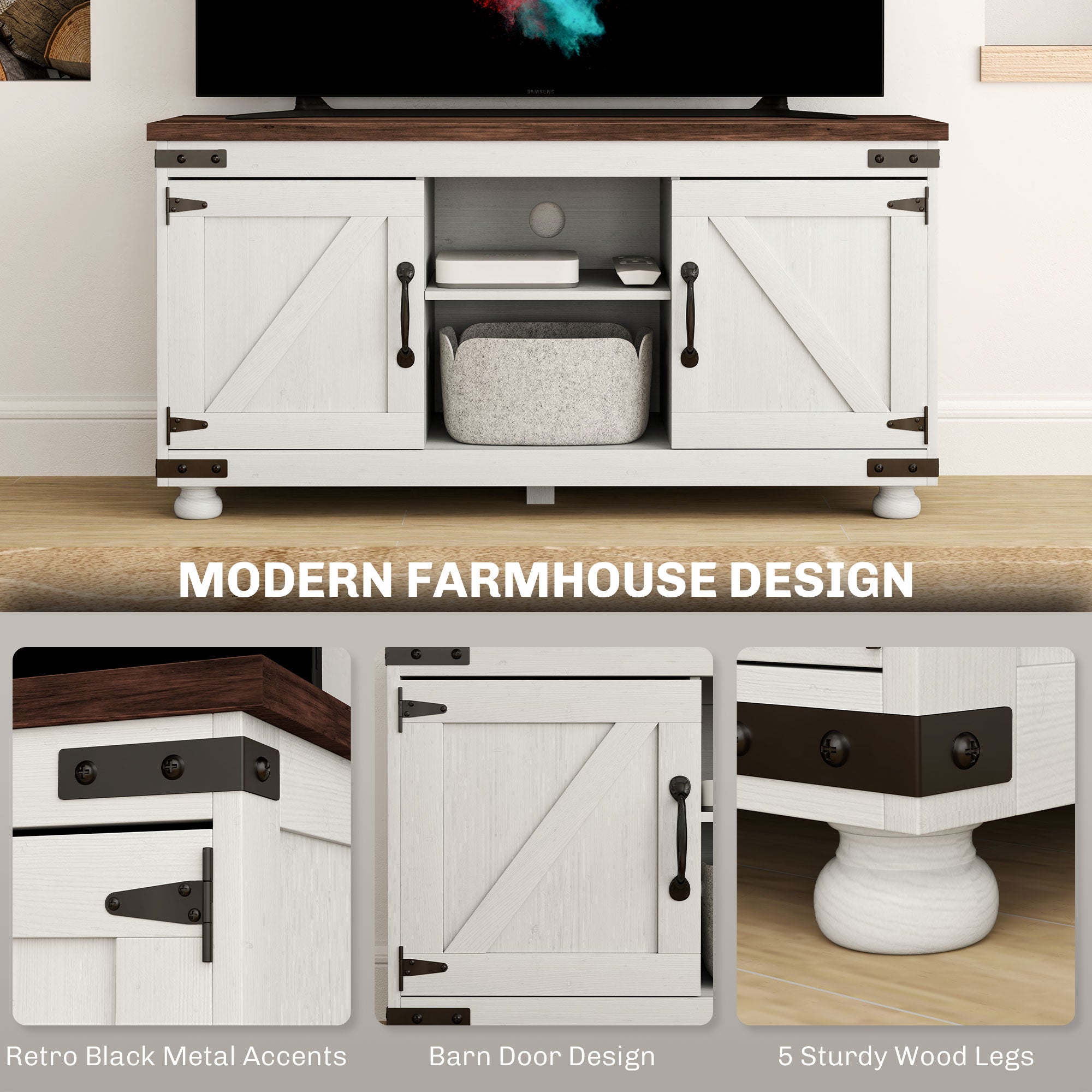 Farmhouse TV Stand for up to 50