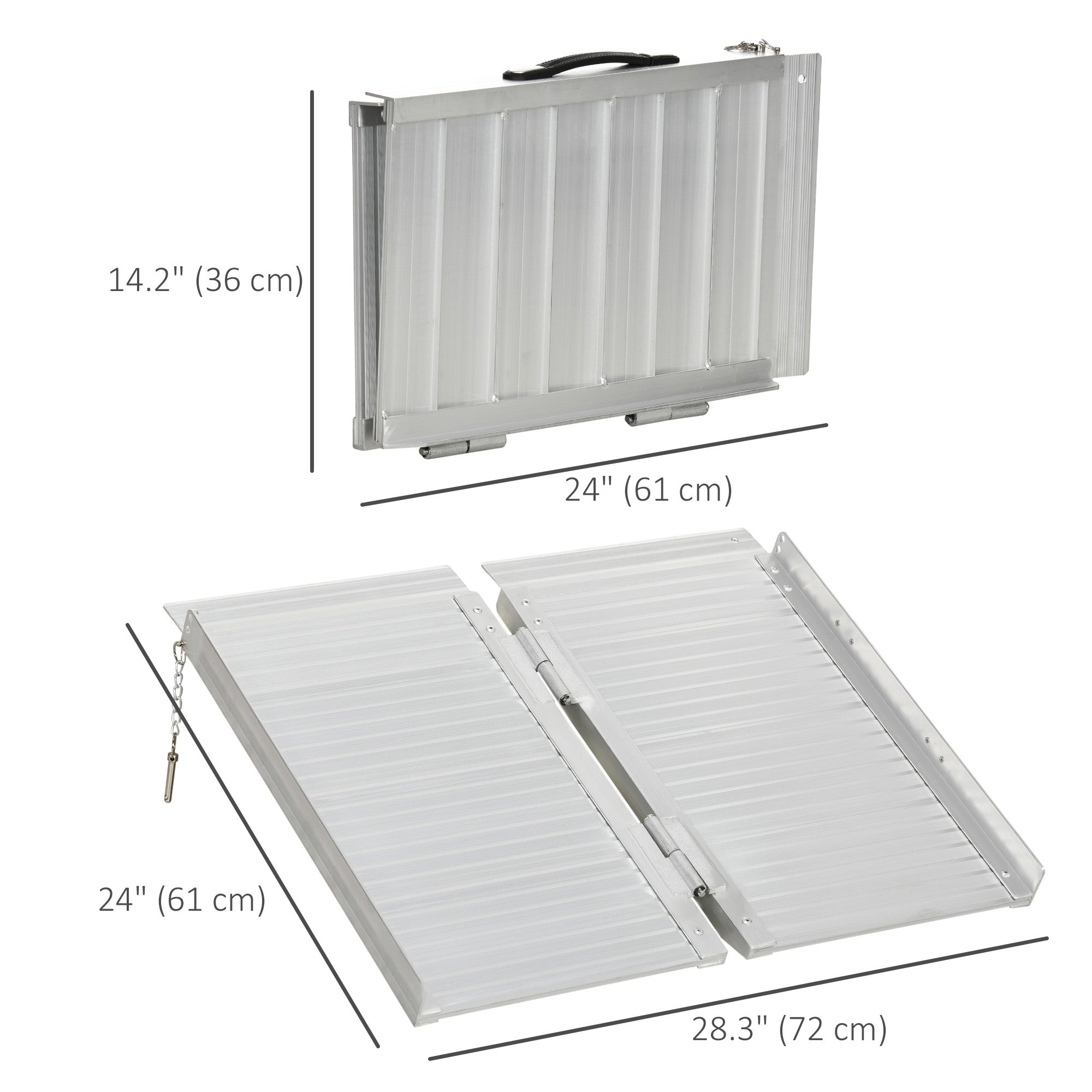 Textured Aluminum Folding Wheelchair Ramp, Portable Threshold Ramp 2', for Scooter Steps Home Stairs Doorways Knee Walker & Wheelchair Ramps at Gallery Canada