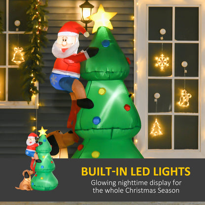 5.9ft Inflatable Christmas Tree, Santa Claus, Dog, LED Lights, Indoor, Outdoor, Home, Garden, Lawn, Decoration Christmas Inflatables   at Gallery Canada